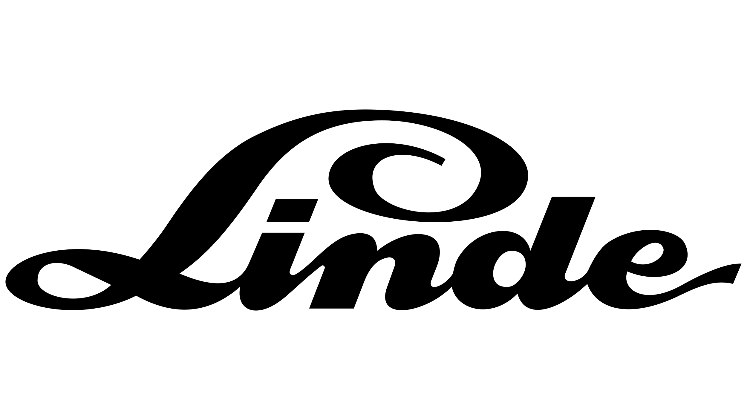 Logo de la empresa "Linde" en color negro sobre un fondo blanco.